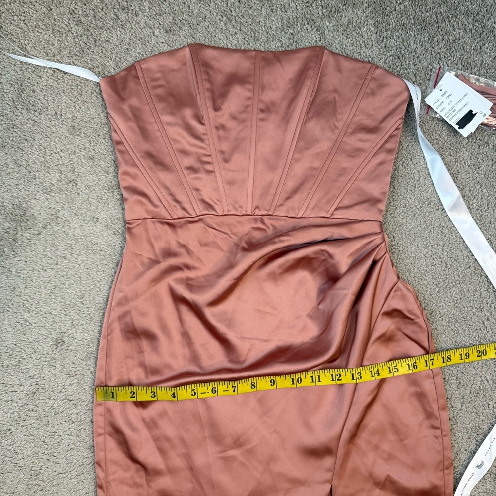 AFter Six‎ 6888 Strapless Corset Satin Gown Copper Penny 4 - Picture 7 of 8